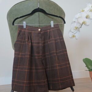Brown Plaid Shorts